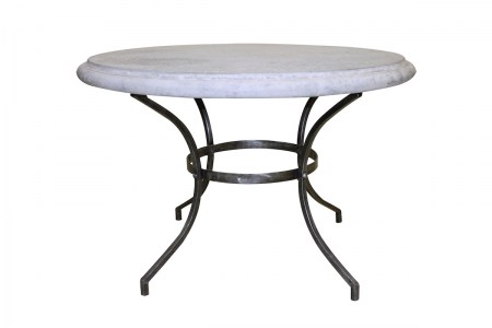 Round Table Outdoor Glass Marble French Le Forge